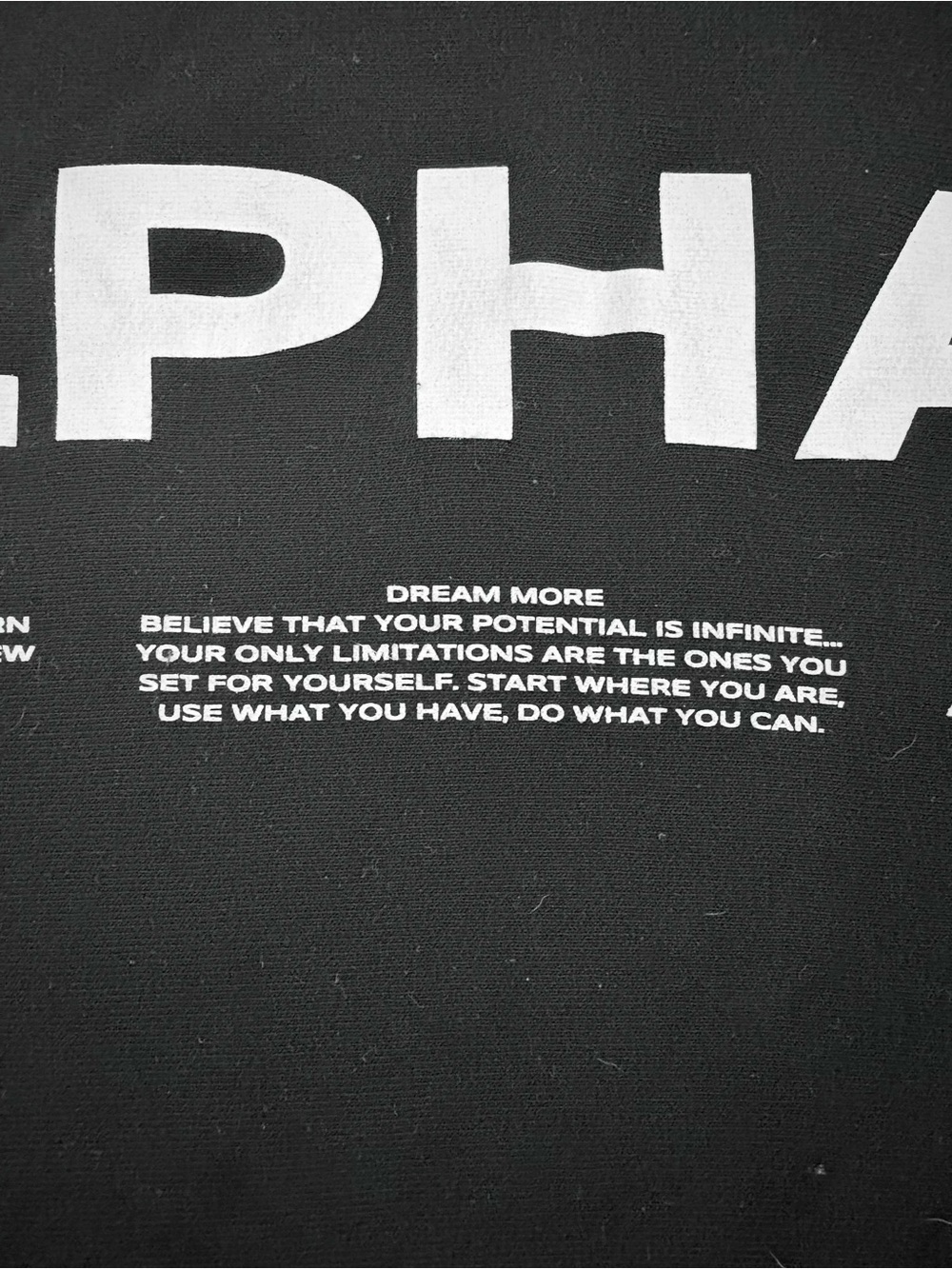 Alphalete Black Hoodie with White Bold Logo - Picture 4 of 4